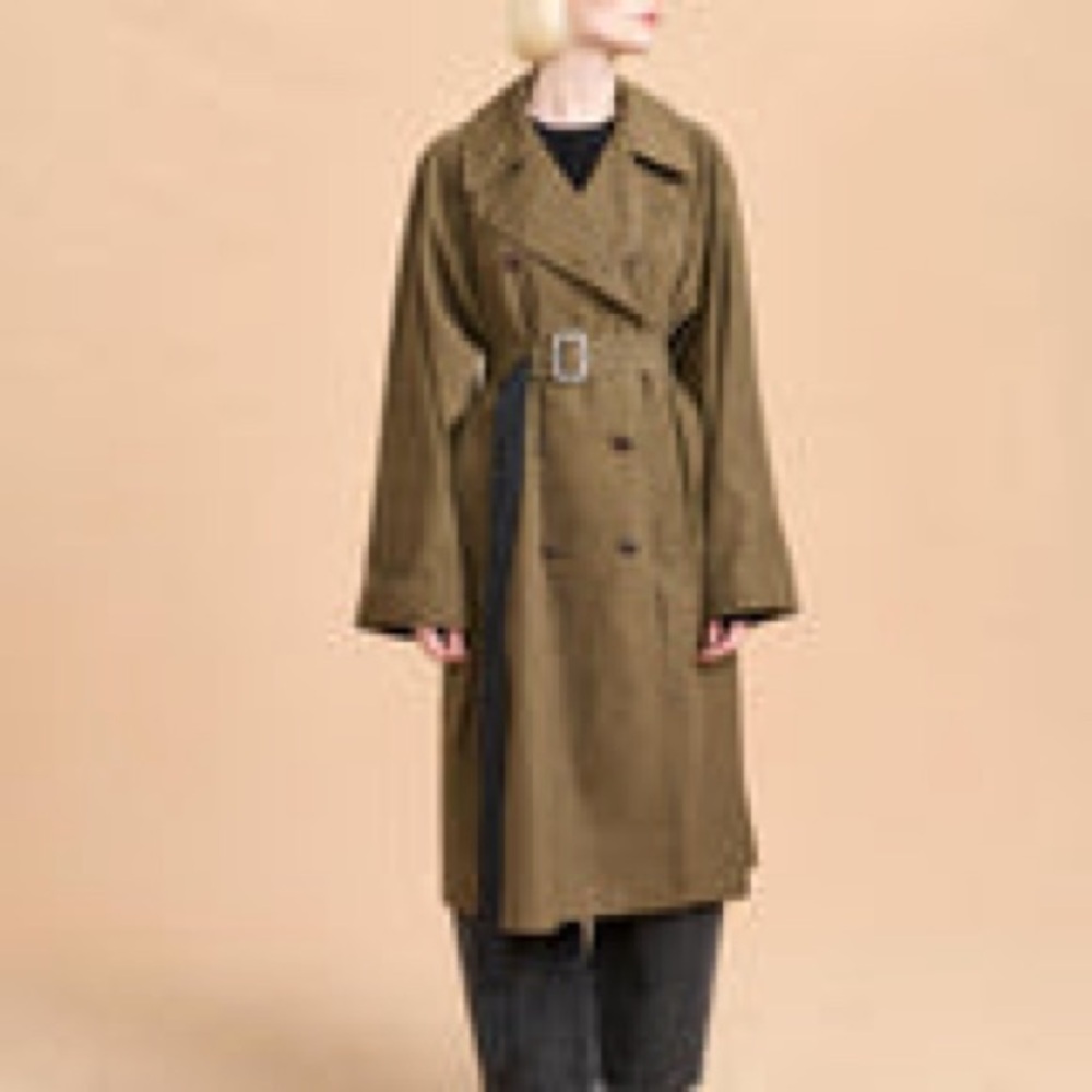 La Ligne Olive Trench Coat